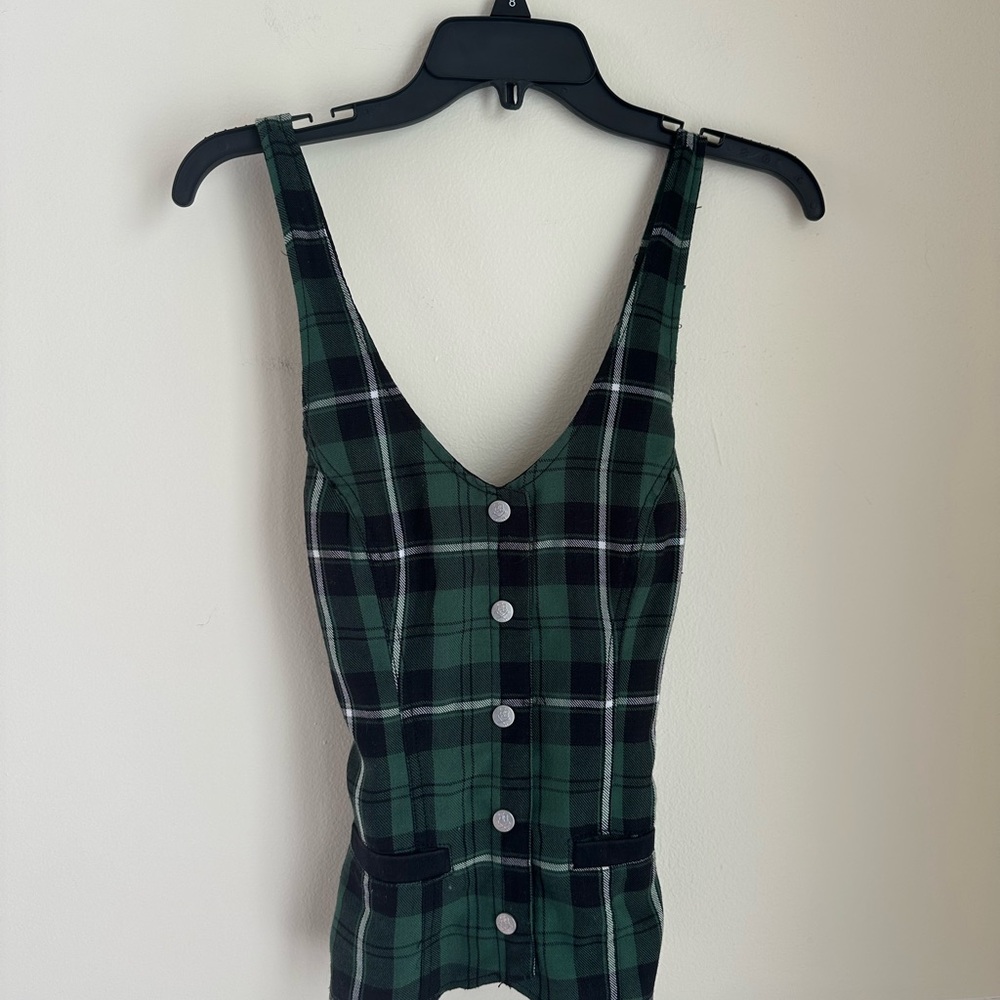 Royal Blues Plaid Green Sleeveless Top